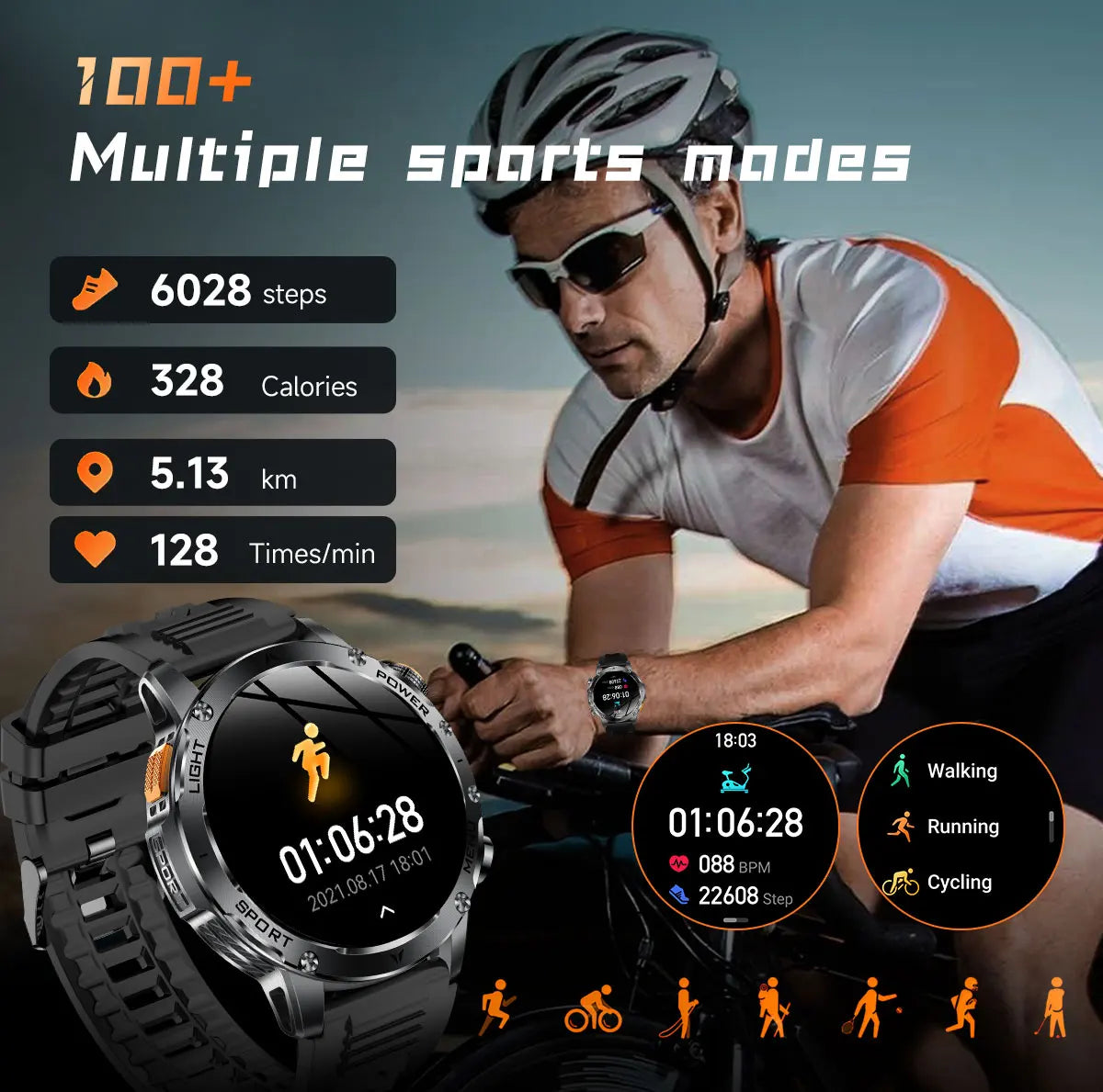 Reloj inteligente deportivo para exteriores con GPS