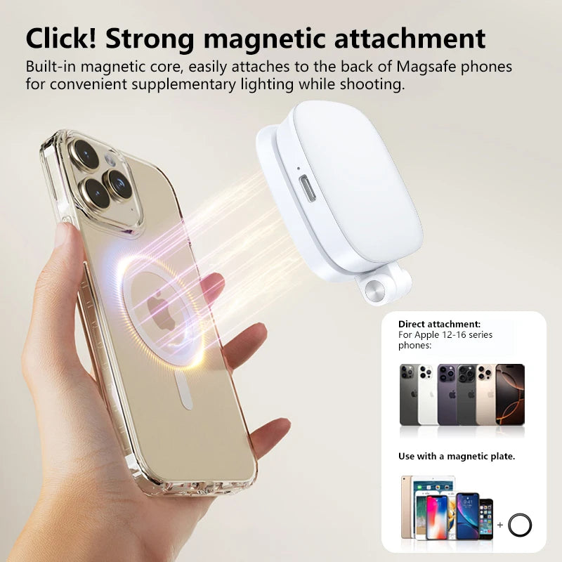 Luz Selfie Magnética para Celular con Espejo
