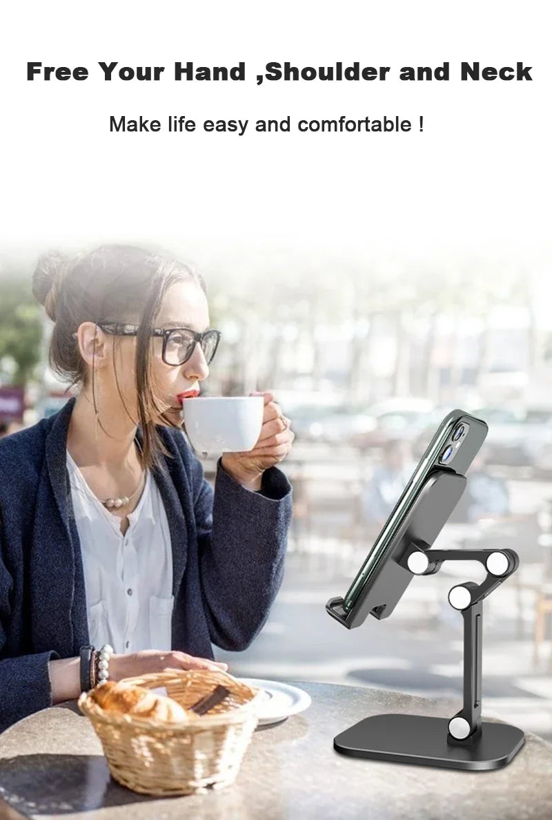 Soporte plegable de escritorio para celular y tablet (3 secciones)