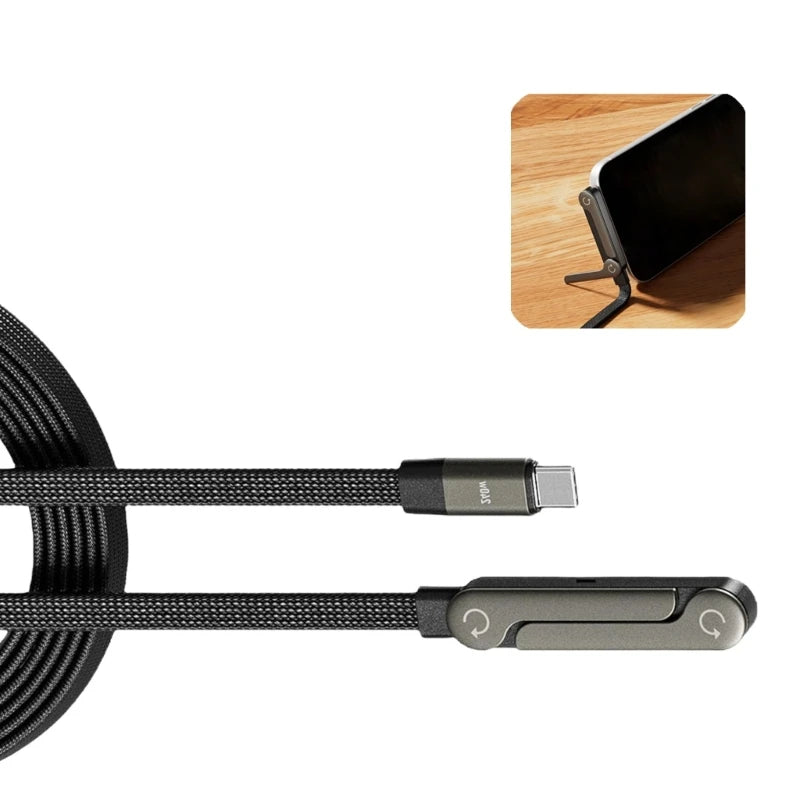Cable USB-C de 1.5 m con carga rápida 240W y soporte integrado