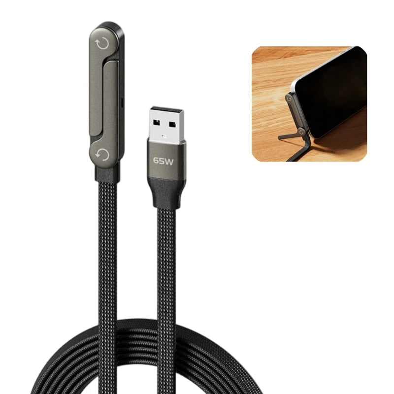 Cable USB-C de 1.5 m con carga rápida 240W y soporte integrado