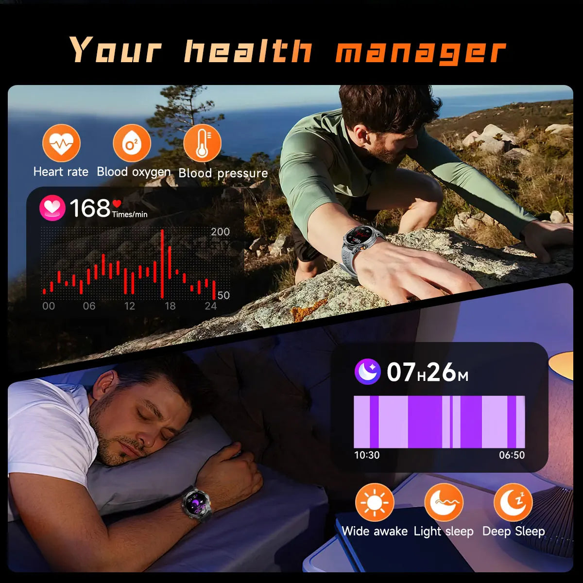 Reloj inteligente deportivo para exteriores con GPS