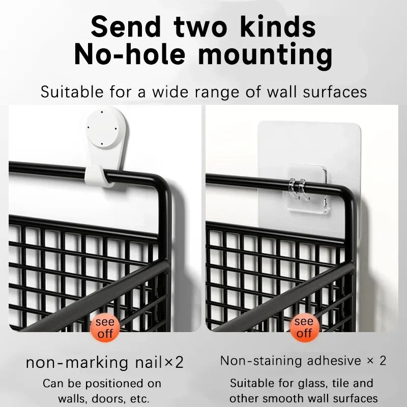 Organizador de baño multifuncional sin perforar – Estante para pared (baño o cocina)
