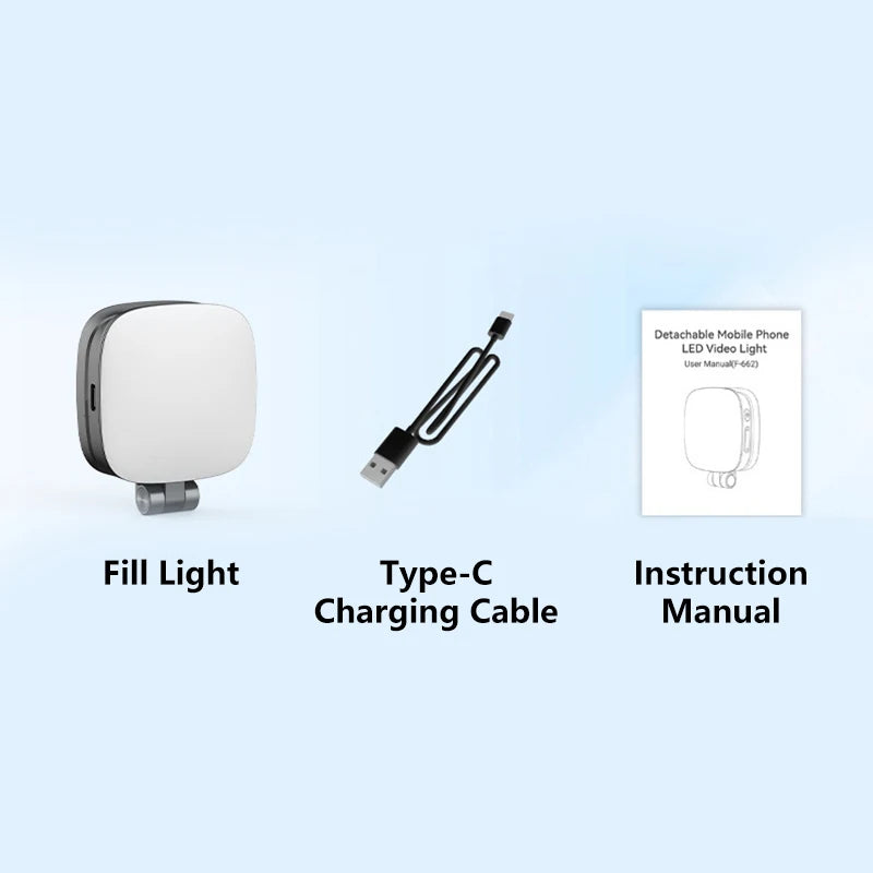 Luz Selfie Magnética para Celular con Espejo