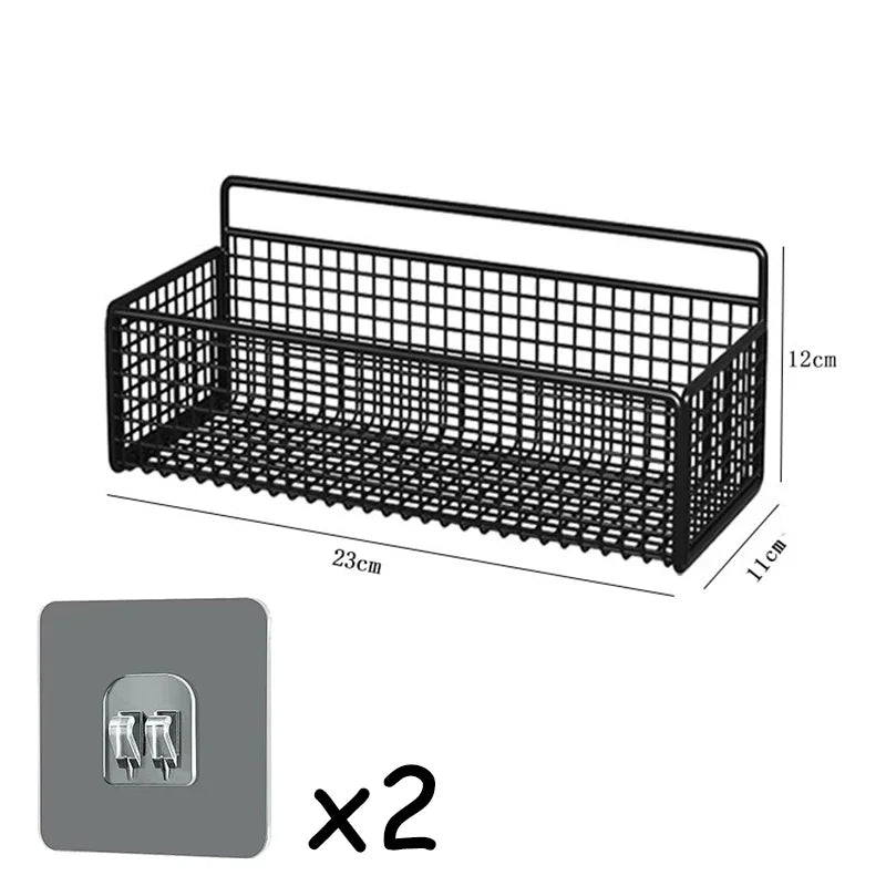 Organizador de baño multifuncional sin perforar – Estante para pared (baño o cocina)