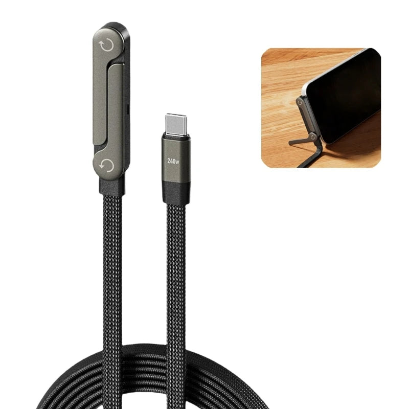 Cable USB-C de 1.5 m con carga rápida 240W y soporte integrado