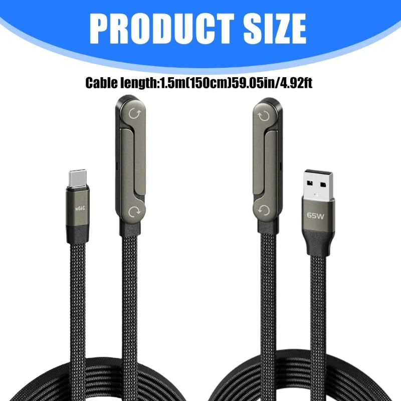Cable USB-C de 1.5 m con carga rápida 240W y soporte integrado