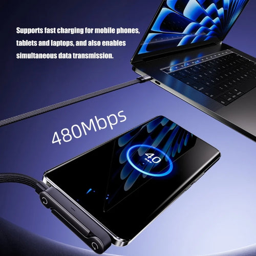 Cable USB-C de 1.5 m con carga rápida 240W y soporte integrado