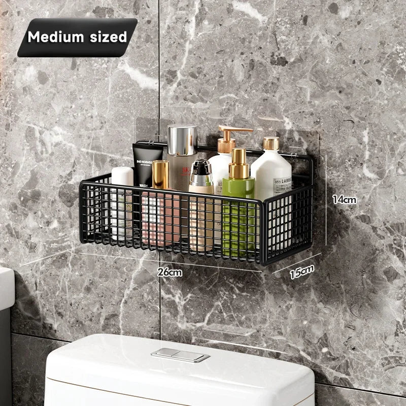 Organizador de baño multifuncional sin perforar – Estante para pared (baño o cocina)